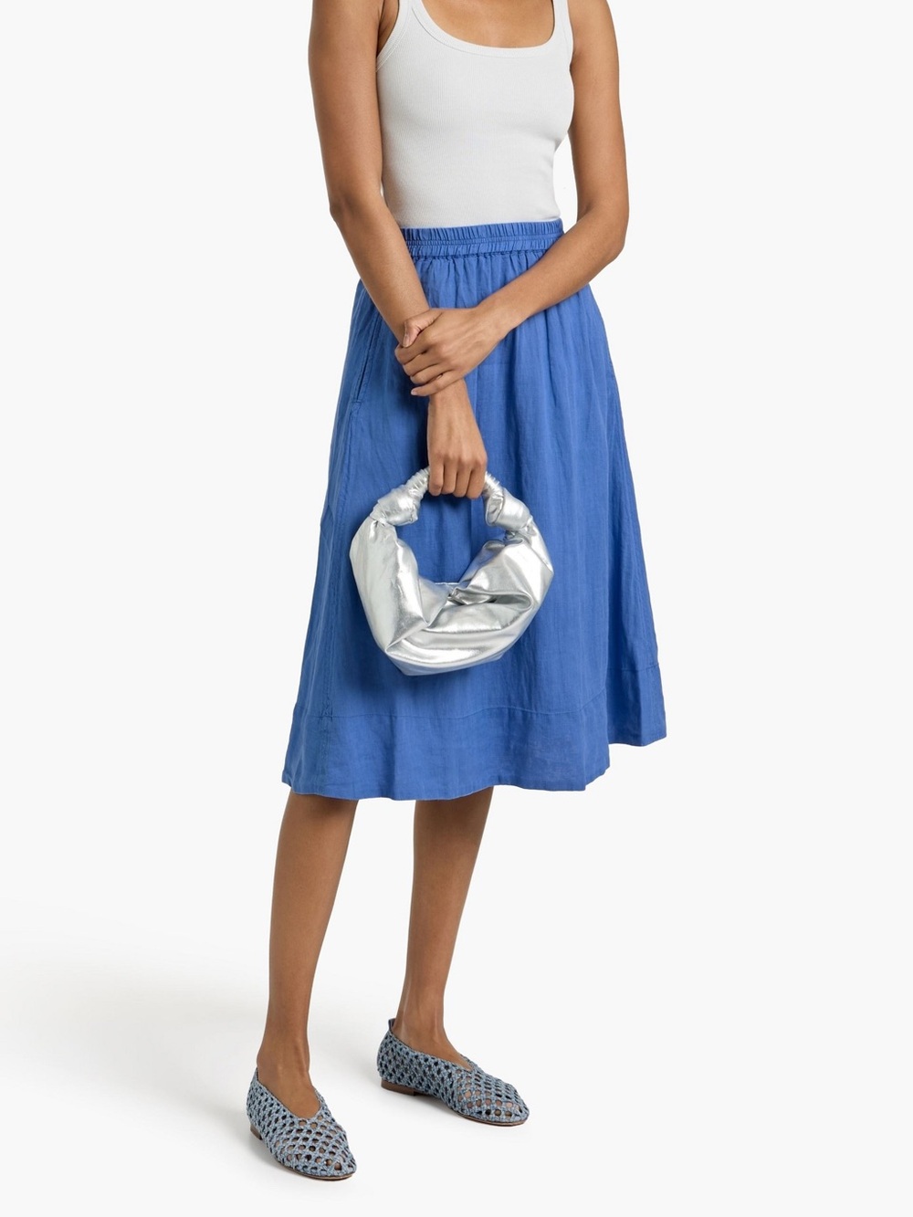 ALEX MILL MADDIE LINEN SKIRT IN BLUE XXS